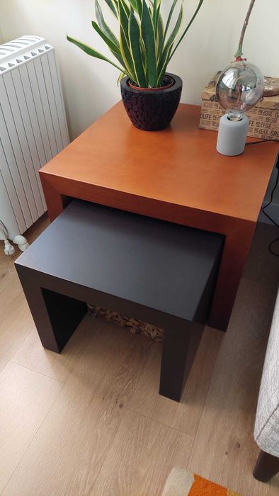 Mesa de apoio sala em cerejeira e wengé