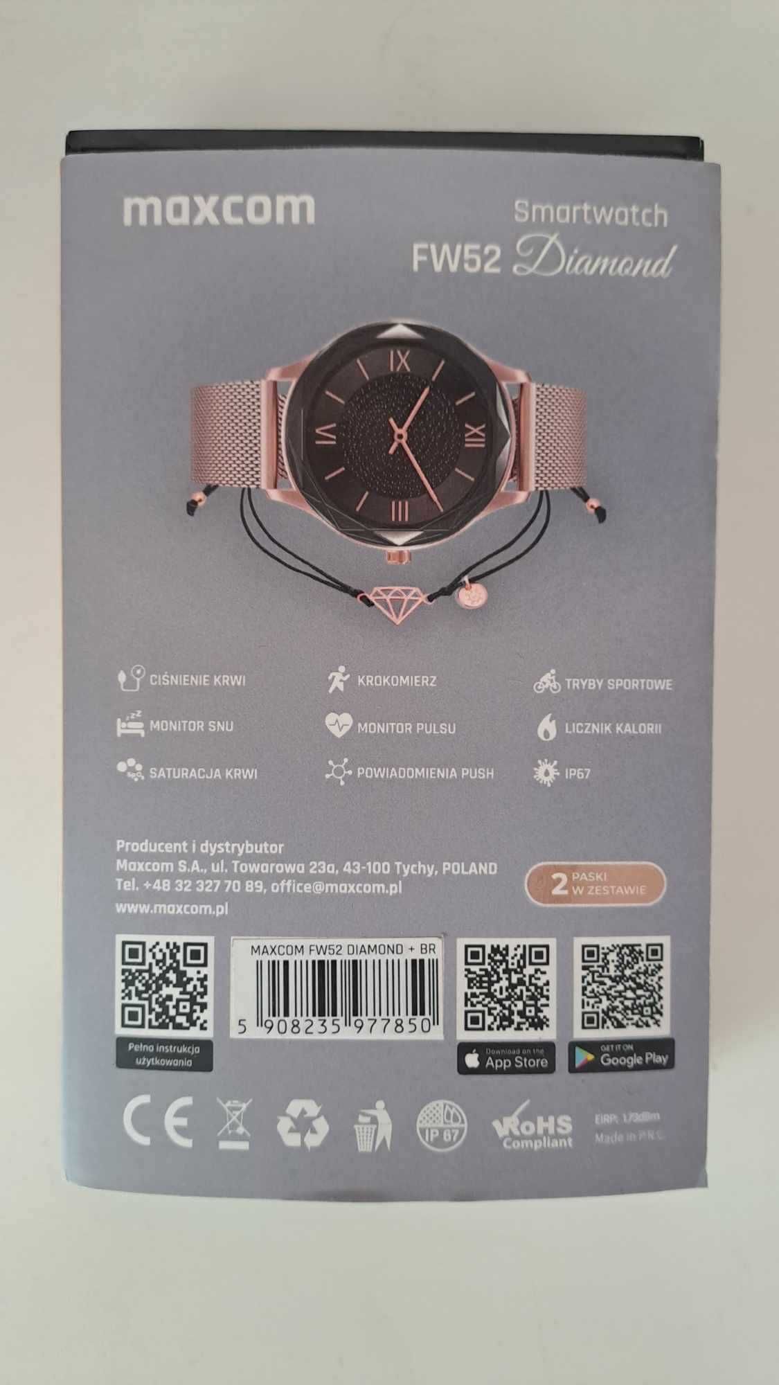 Smartwatch Maxcom FW52 Diamond+ brsnsoletka Ani Kruk- Nowy
