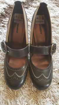 Buty damskie wysoki czarne z szarą wstawką rozmiar 40