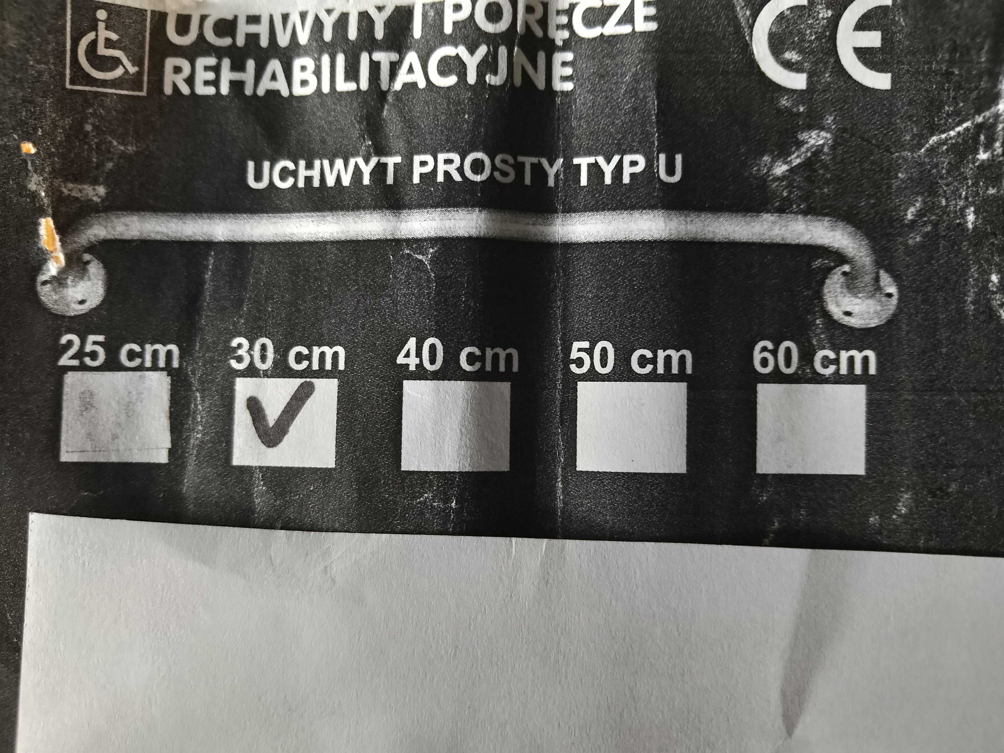 Uchwyt łazienkowy,prosty 30 cm,rehabilitacyjny ,2 szt