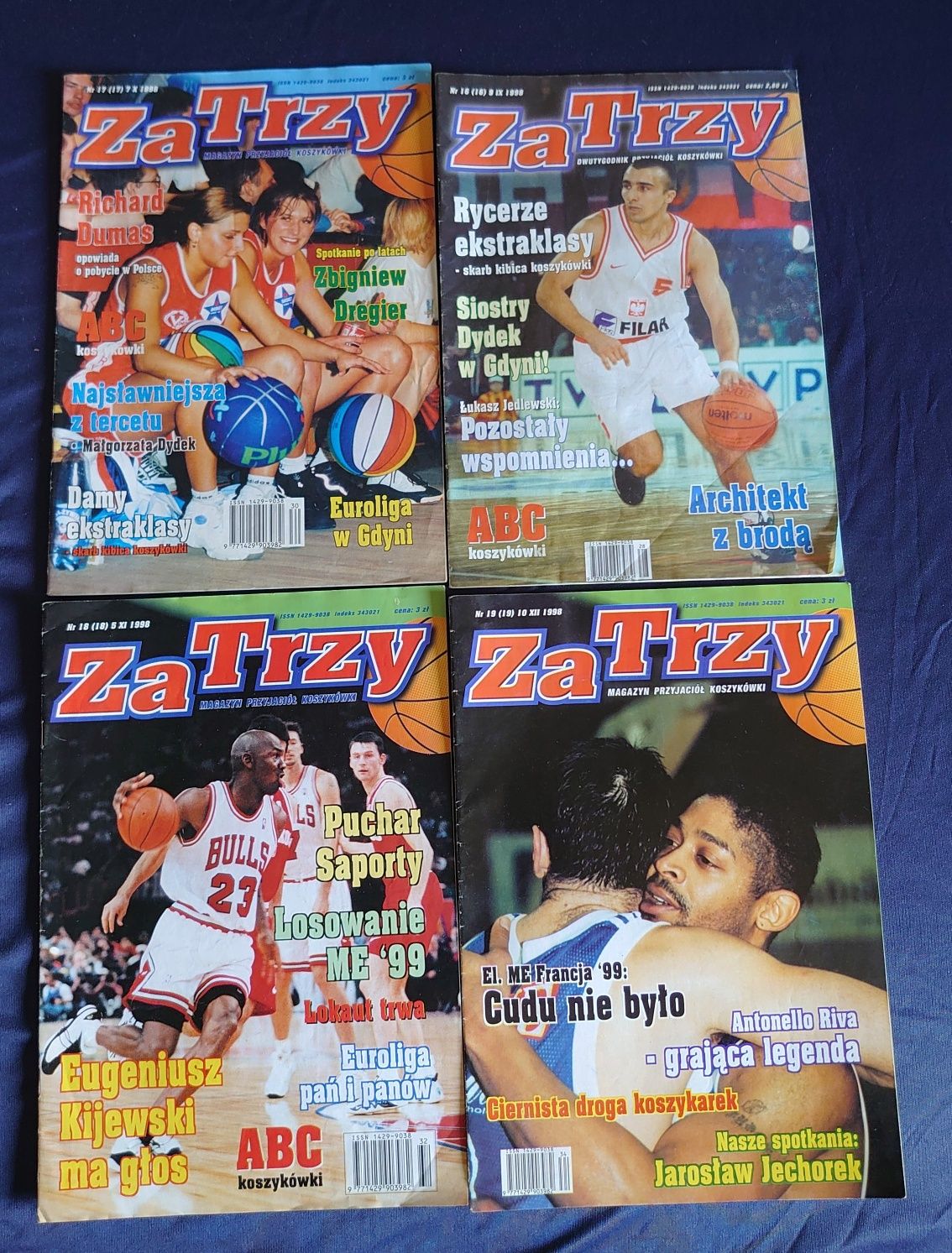 Za trzy Magazyn Przyjaciół koszykówki 1998 4 numery