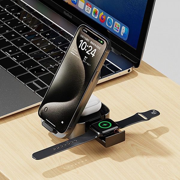 Ładowarka Dudao A11Pro+ indukcyjna 15W 3w1 do telefonu / smartwatcha /