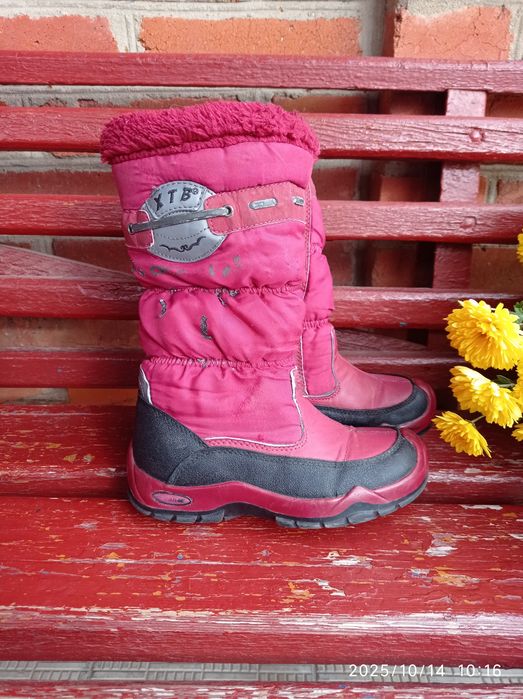 Зимові червоні чобітки для дівчинки 20,3 см по устілці 32 розмір