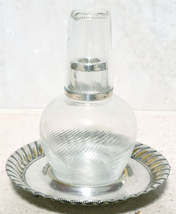 Rara, pequena antiga garrafa de mesa de cabeceira WMF para medicina
