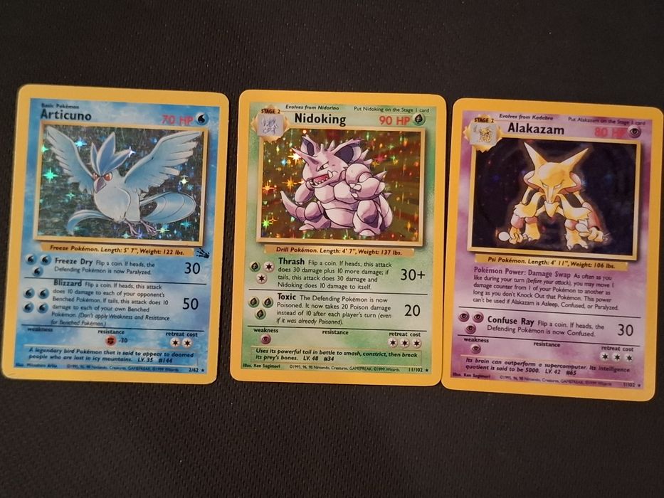 3 Karty Pokemon Vintage