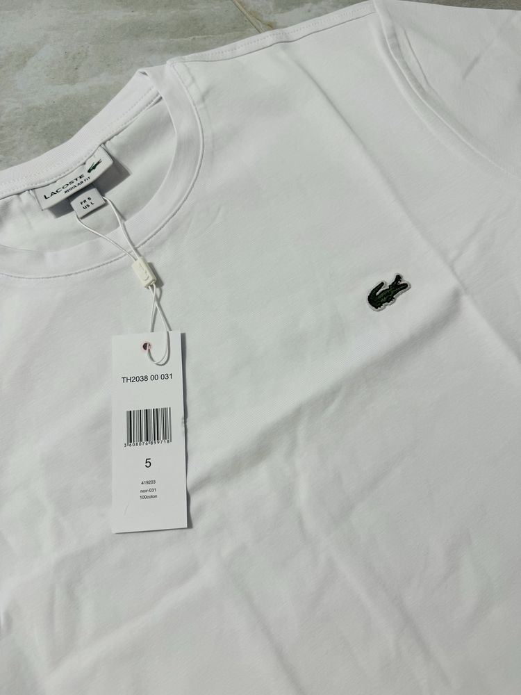 Biały męski t-shirt Lacoste r. L