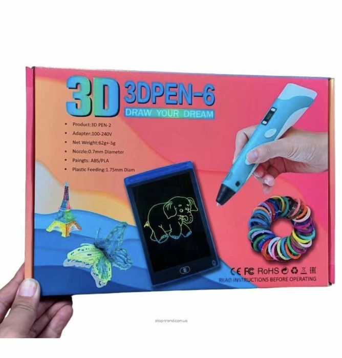 Большой набор для творчества 3Д ручка 3D Pen-6 с LCD дисплеем