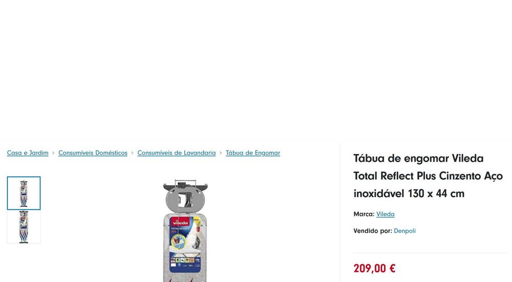 Tábua de passar a ferro Vileda Semi-profissional 1.30cm X 0.45cm