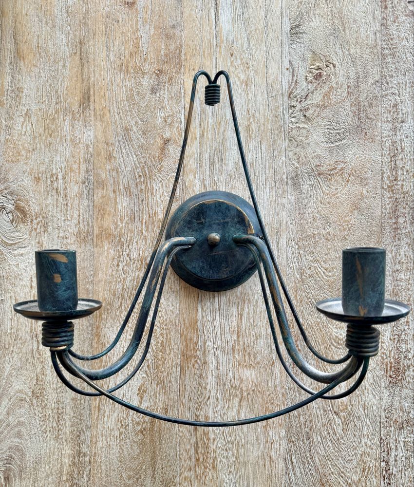 Kinkiet metal czarny szmaragd, stare złoto Scandi Loft Glamour Shabby
