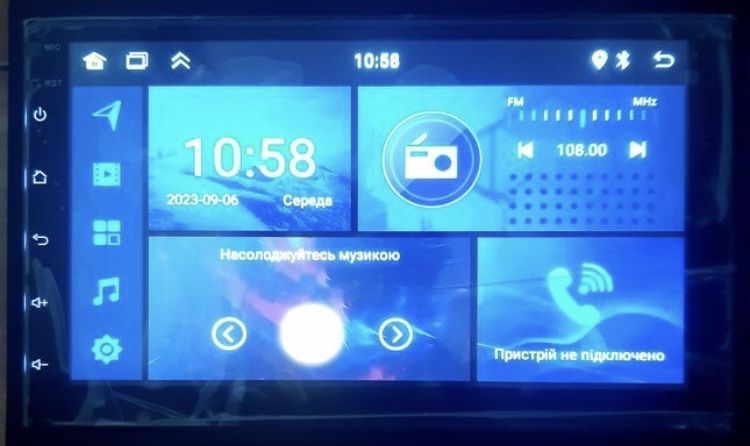 Магнитола 2 din android 12 real,dsp звук, 32/2 gb, 7 дюймов