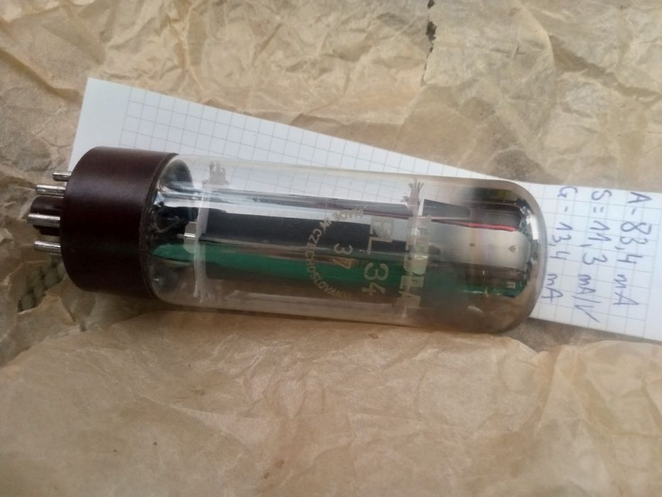 Dopasowana para lamp elektronowych Tesla el34