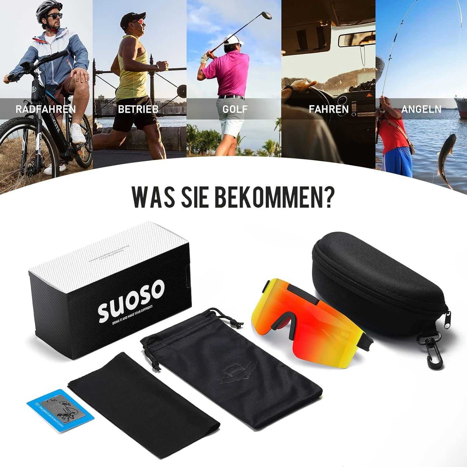 Okulary Suoso Przeciwsłoneczne Okulary Rowerowe Sportowe UV400