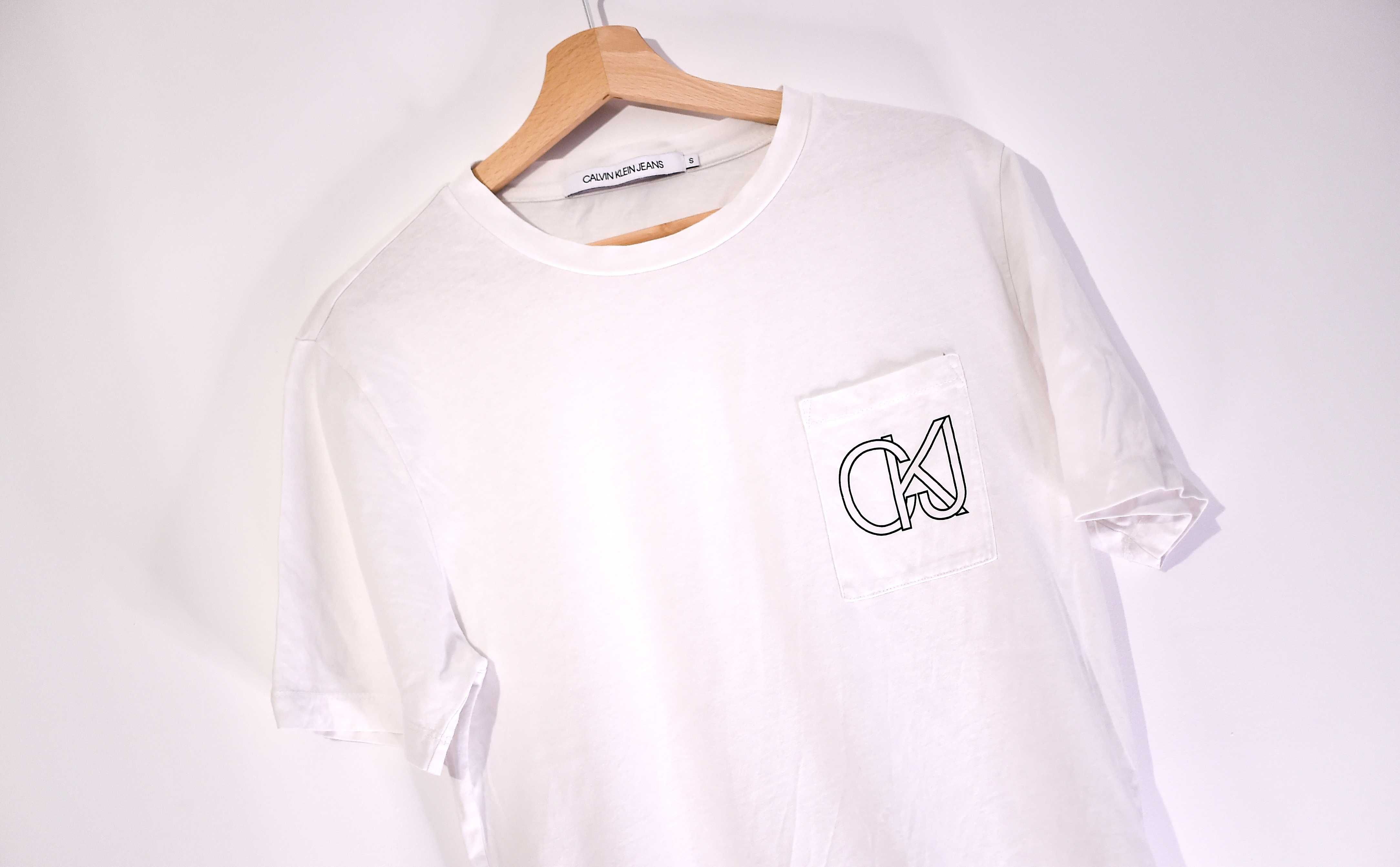 Koszulka Calvin Klein Biała rozmiar S szer. 45 dł 64