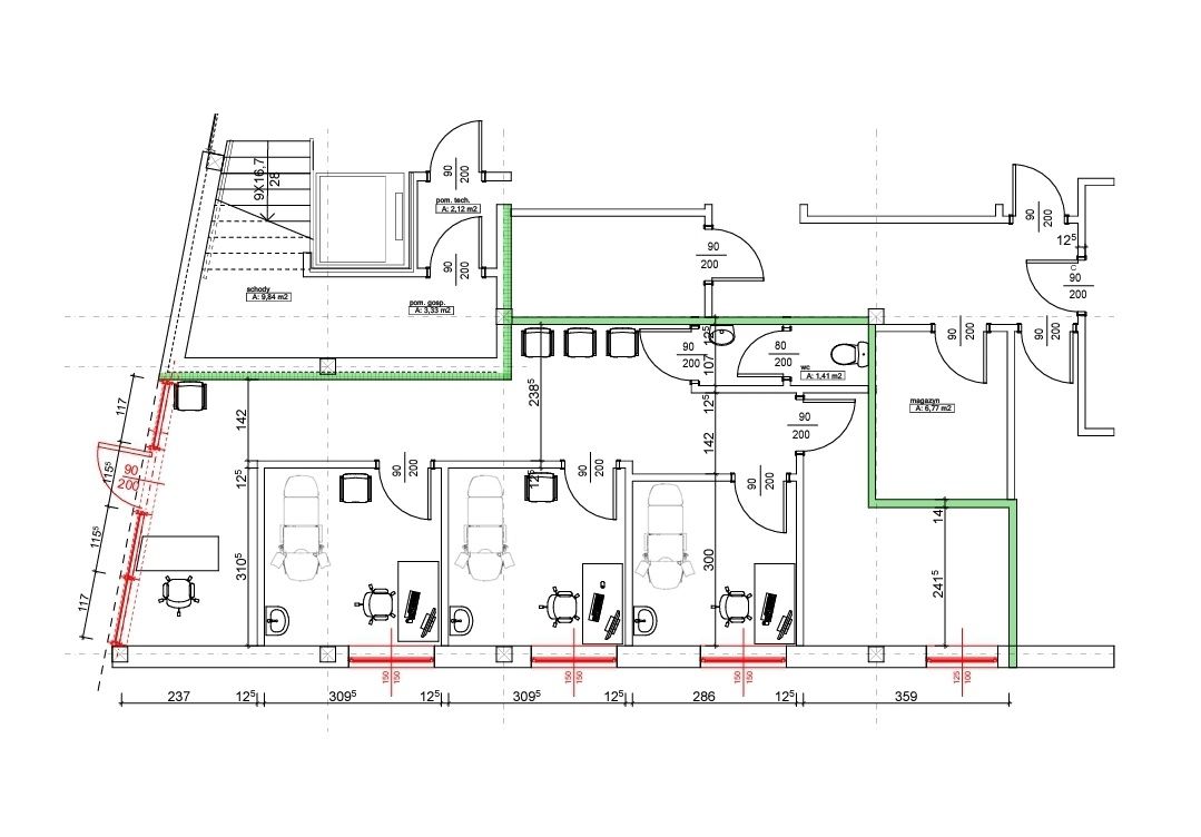 Quatrum Ozimska 181 lokal 70m2 3 gabinety