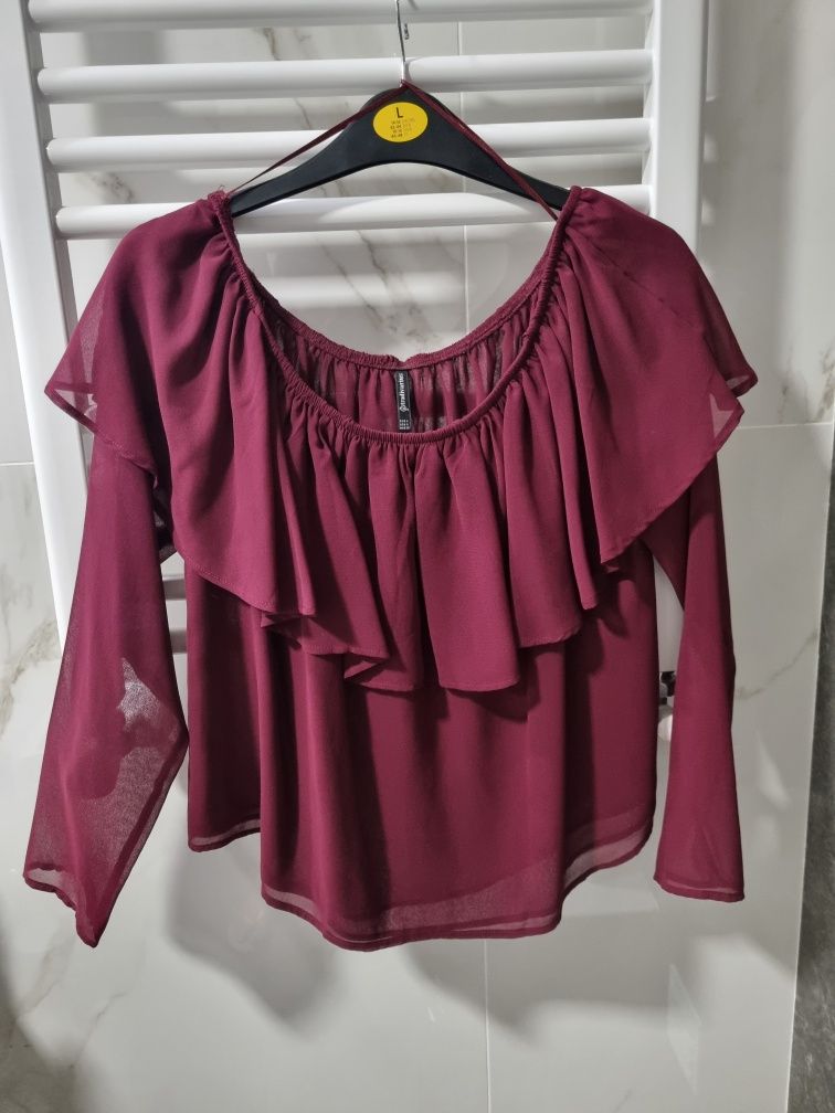 Blusa de manga comprida bordeaux