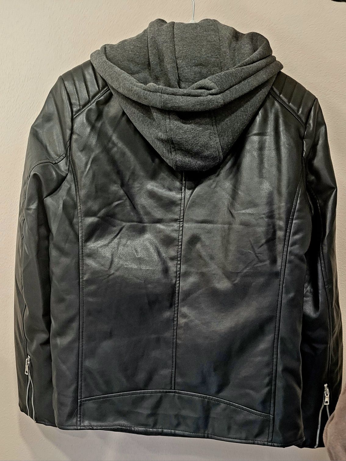 Męska kurtka J.STYLE XXL – skóra ekologiczna + kaptur, XXL  nowa!