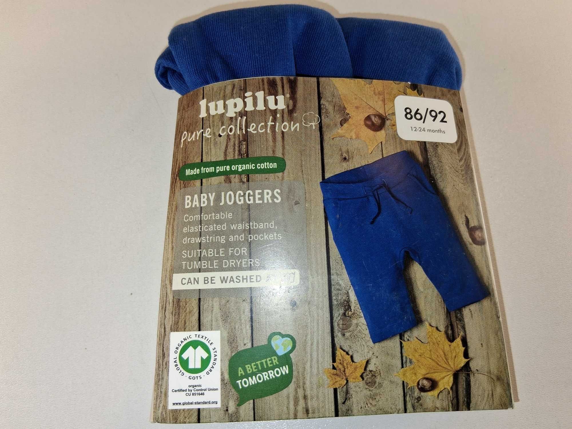 A192 Lupilu Baby Joggery Spodenki Niemowlęce Bawełna Niebieskie 86/92