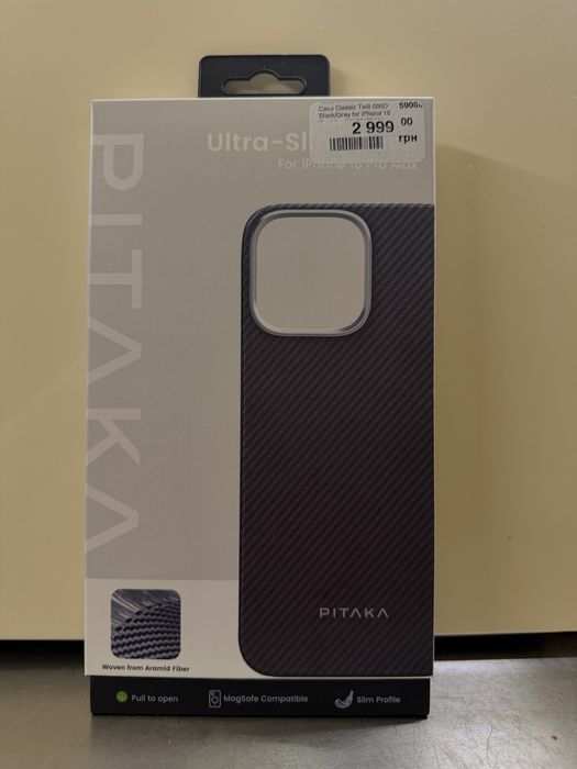 Чехол iphone 16 pro max Pitaka карбон