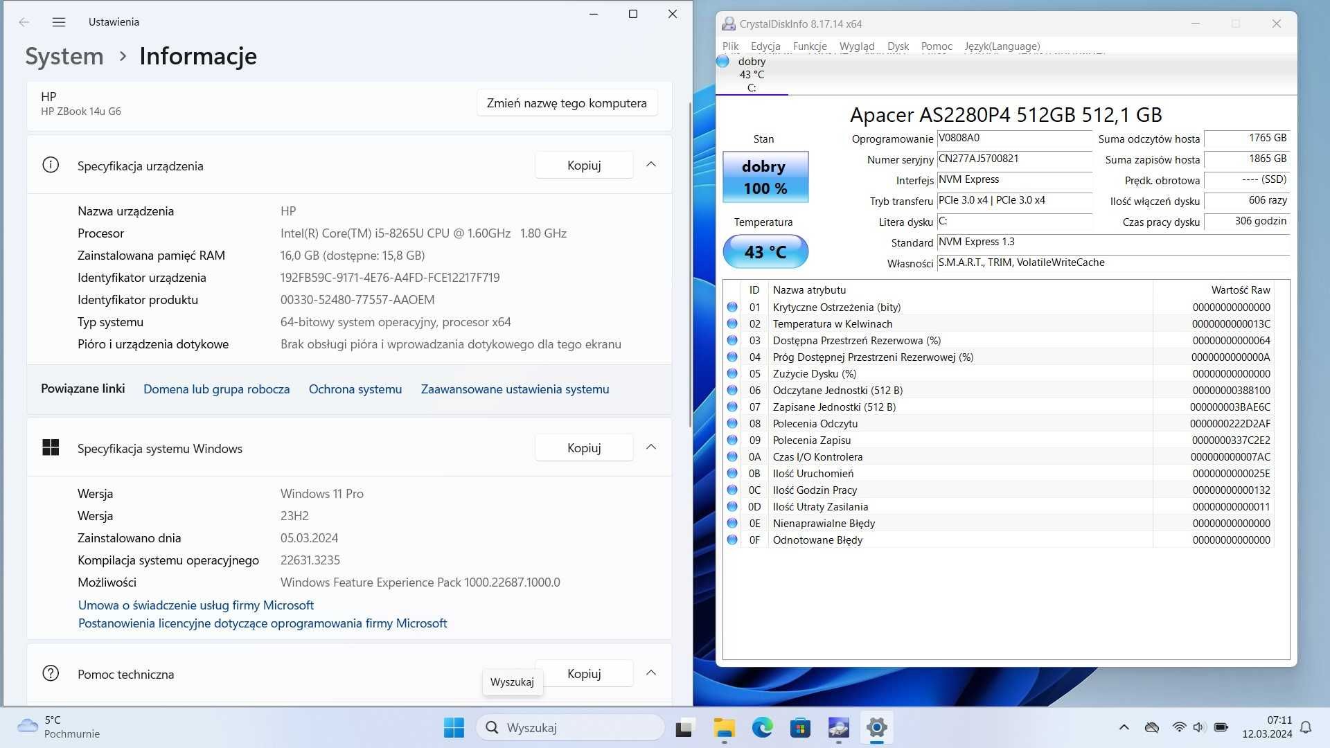 HP ZBook 14u G6 i5-8265U | 16GB RAM | 512GB SSD | Windows 11 GWARANCJA