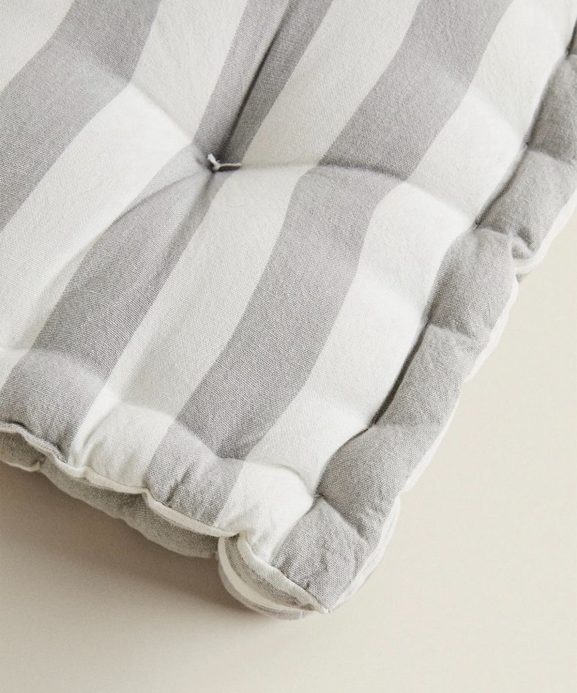 Almofada Azul De Chão Riscas Zara Home NOVO