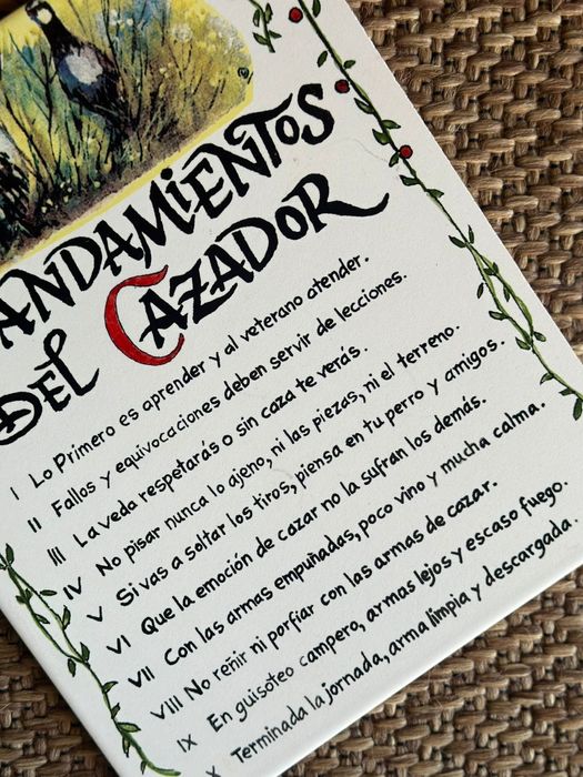 A zulejos de caça os 10 mandamentos do caçador