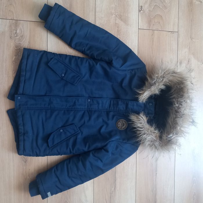 Kurtka kurteczka parka zimowa na zimę granatowa Sinsay dla chłopca 128