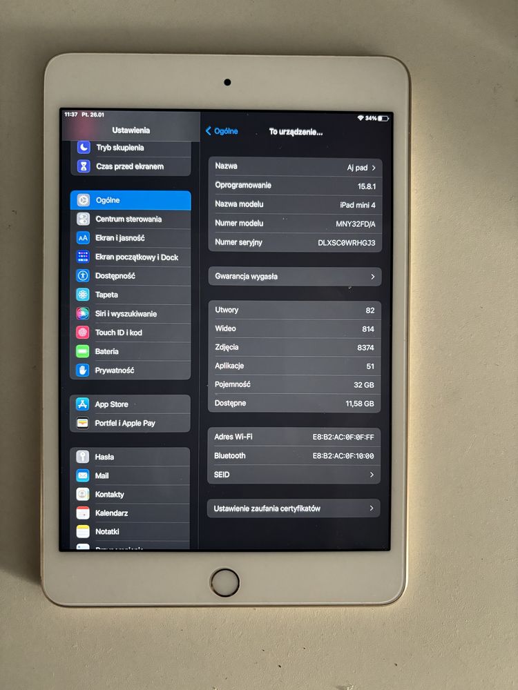 Ipad mini 4 generacji