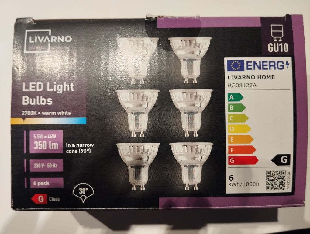 Żarówki LED 6szt GU 10 350lm 5.5W = 46W Livarno