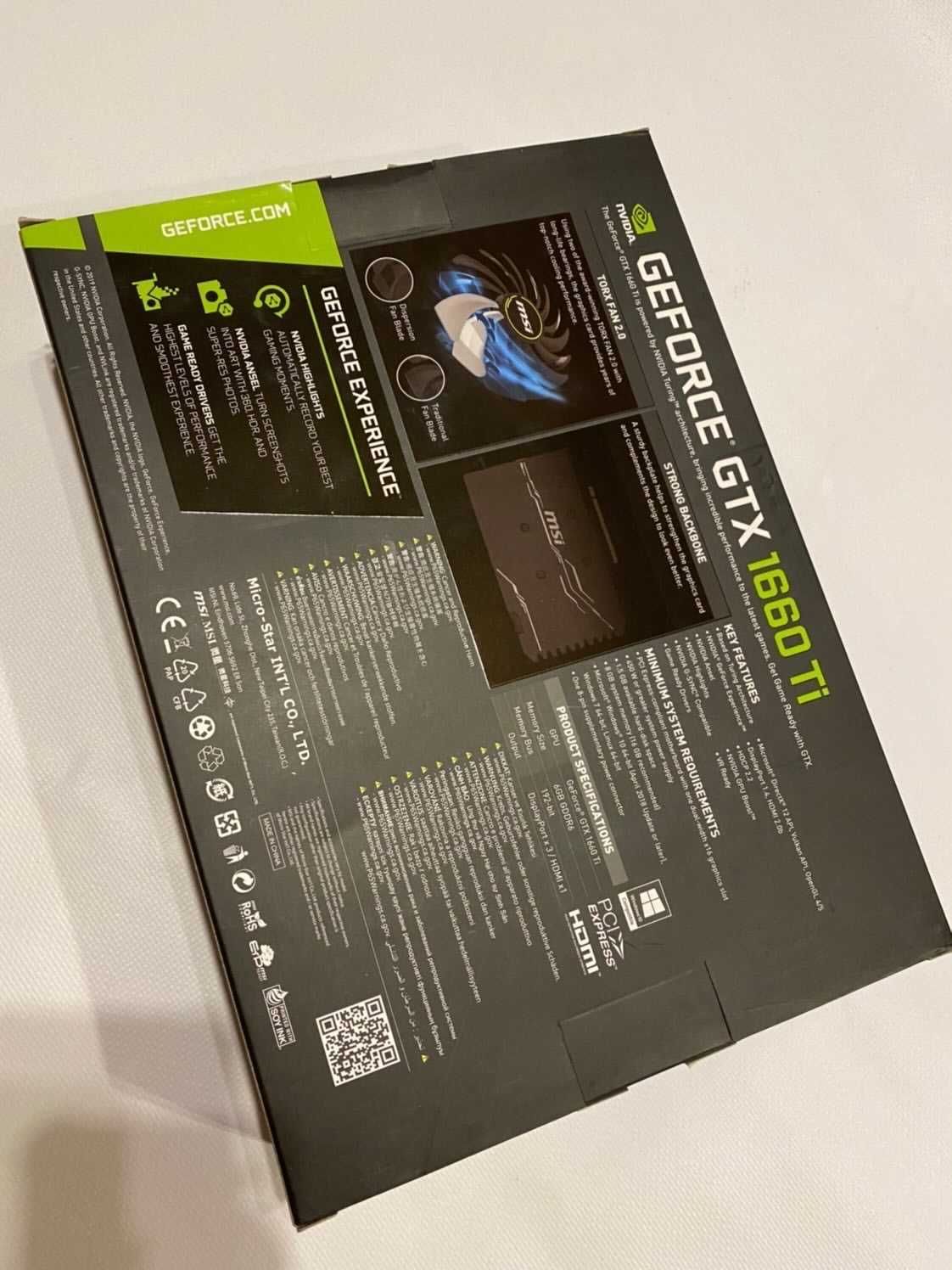 MSI GeForce GTX 1660 Ti ventus XS OC 6gb запечатанная