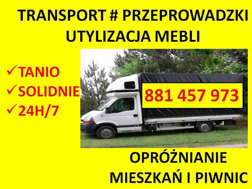 Przeprowadzki utylizacja mebli  transport tanio duże auta