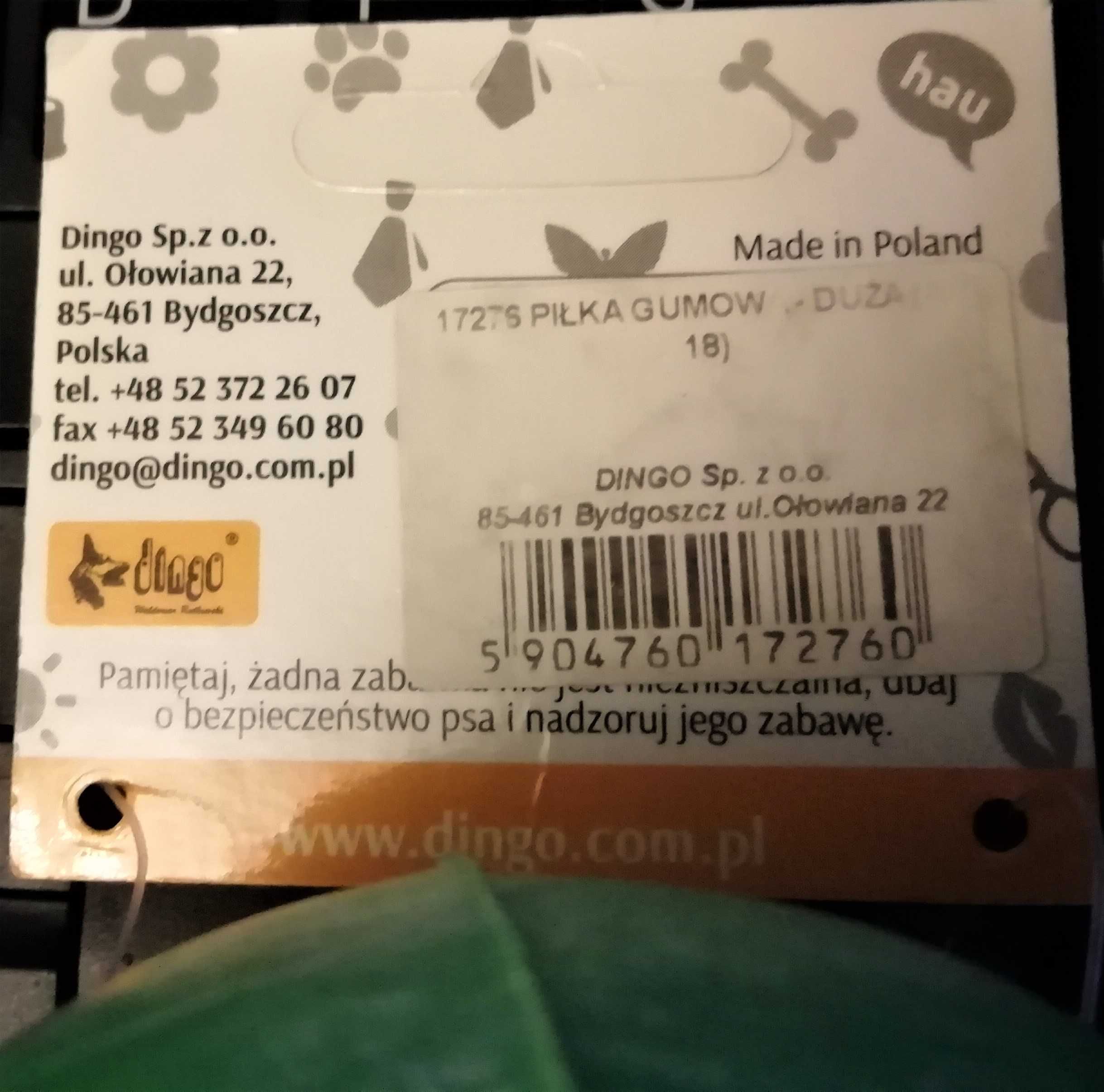 Piłka dla psa Dingo PIŁKA Z TWARDEJ GUMY Jambo 7,5cm nowa z metką +gr