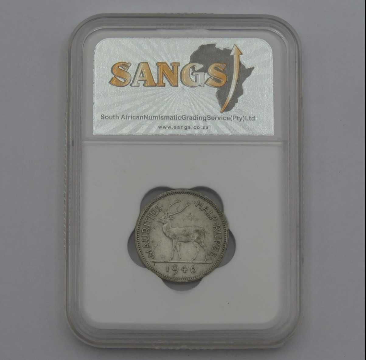 Moeda de meia rúpia das Maurícias de 1946 (Reservado)
