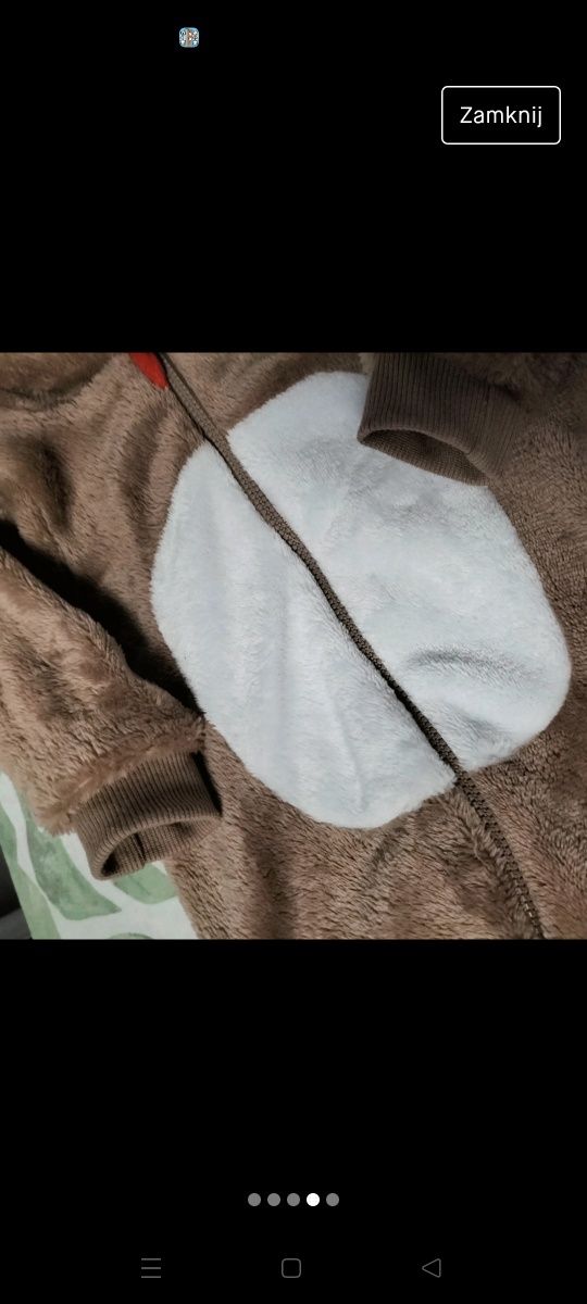 Pajacyk renifer dla niemowlaka 68 cm