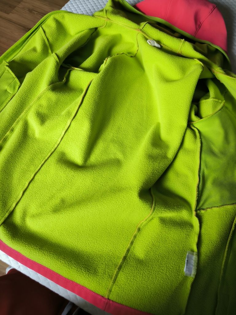Quechua softshell damski XS/S różowy na polarze z kapturem