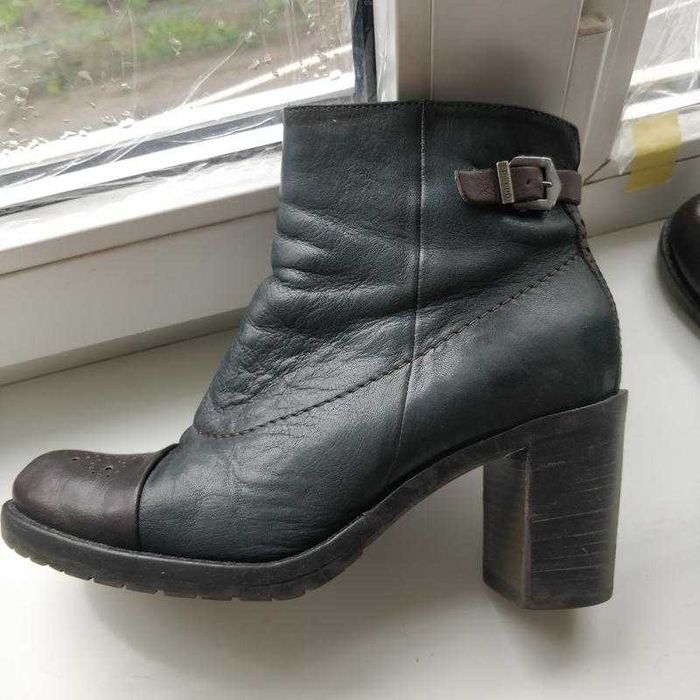 Сапоги кожаные демисезонные на стопу 25 см (италия) о2