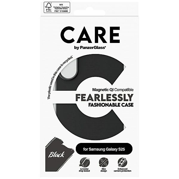 Etui CARE by PanzerGlass Fashion QI do Samsung Galaxy S25 - czarny