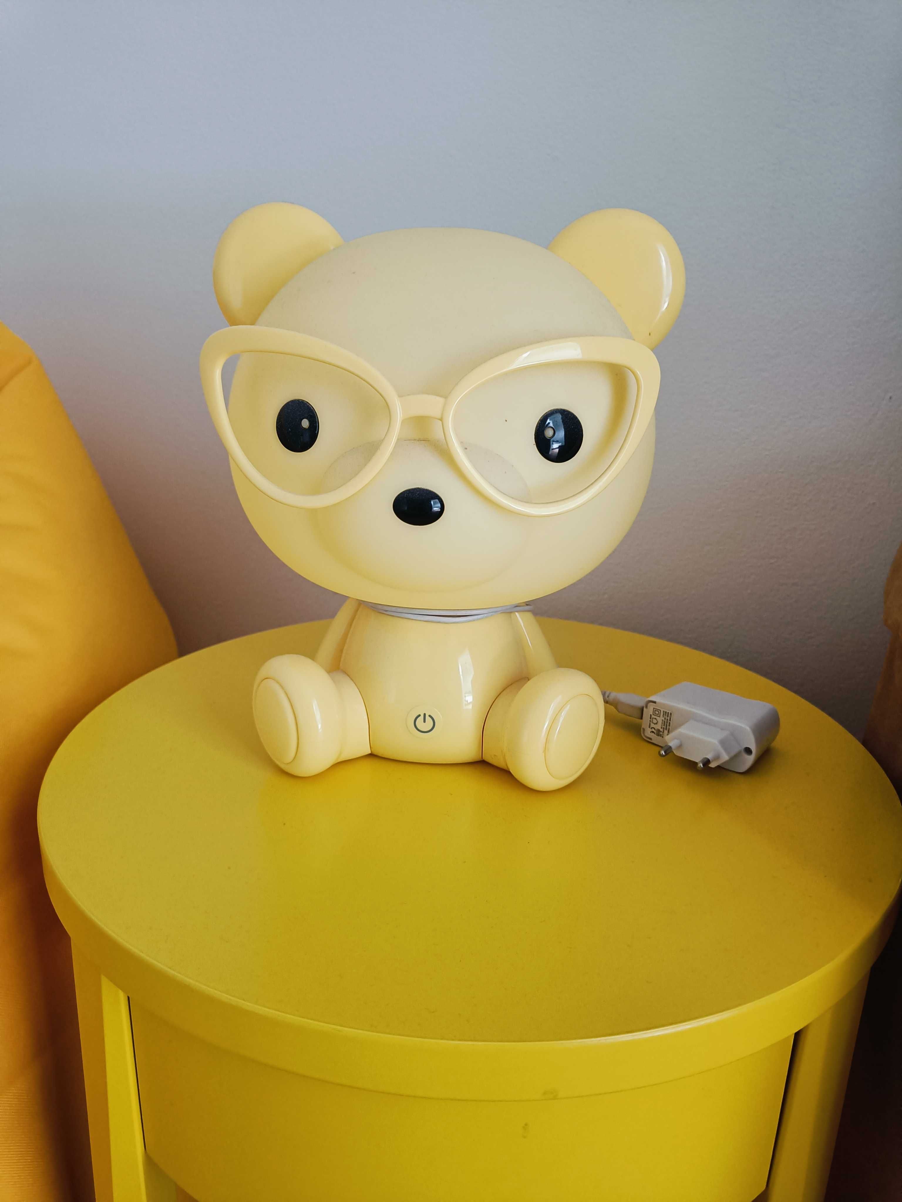Lampa lampka do pokoju dziecka na biurko stolik żółty miś