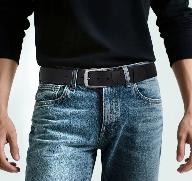 Шкіряний ремінь Bison Denim топ якість натуральна шкіра
