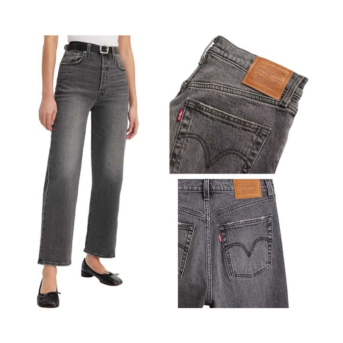 Damskie Jeansy LEVI'S Ribcage Straight Ankle Bawełna Well Worn 27W 27L