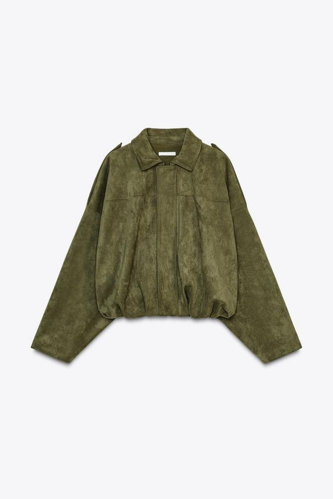 Трендовий замшевий бомбер куртка Zara 4344/155/533