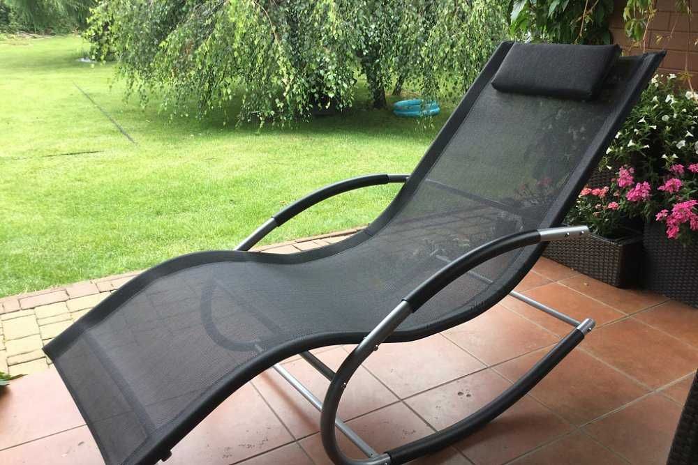 lezak ogrodowy bujany lezak fotel bujany leżaki ogrodowe leżak czarny