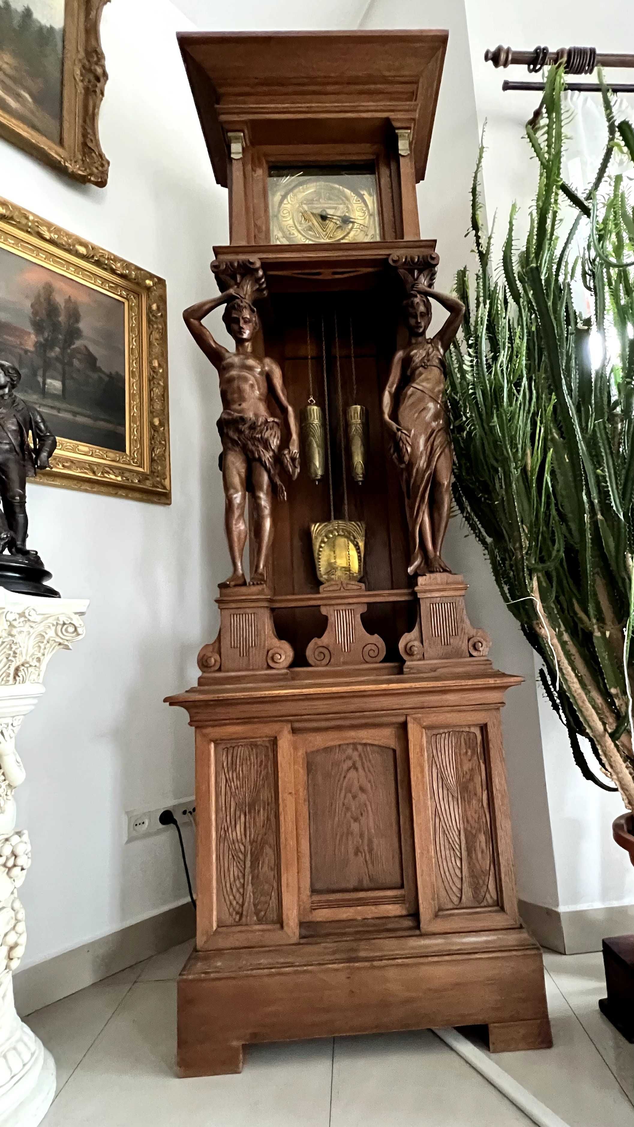 Zegar stojący - Oryginalna Secesja figuralna z ok. 1900 roku