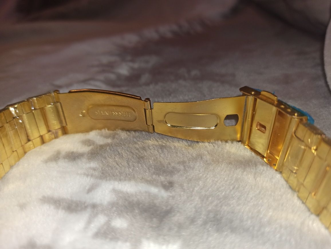 Zegarek męski SOKI - prosty, bransoleta, kolor złoty, ładny, nowy