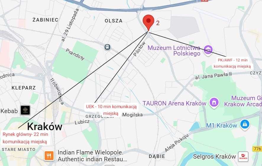 Pokój dwuosobowy (2) – ul. Młyńska 2- PK, AWF, UR, UEK, AGH