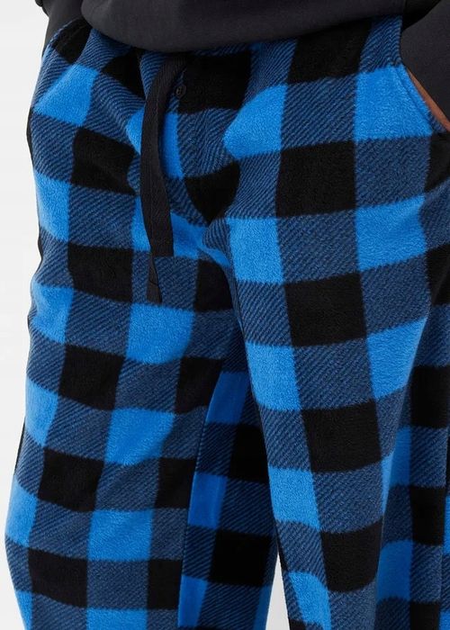 B.P.C spodnie do spania męskie polarowe w kratę r.XXL