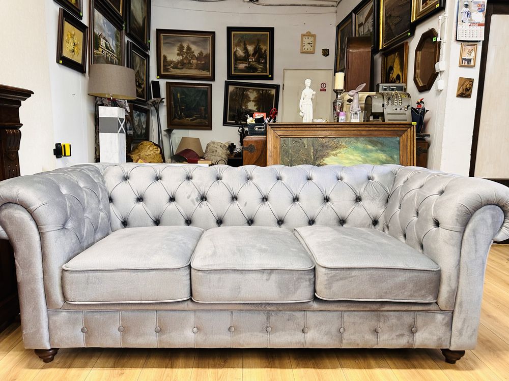 Efektowny komplet chesterfield 3+2 W IDEALNYM STANIE :)