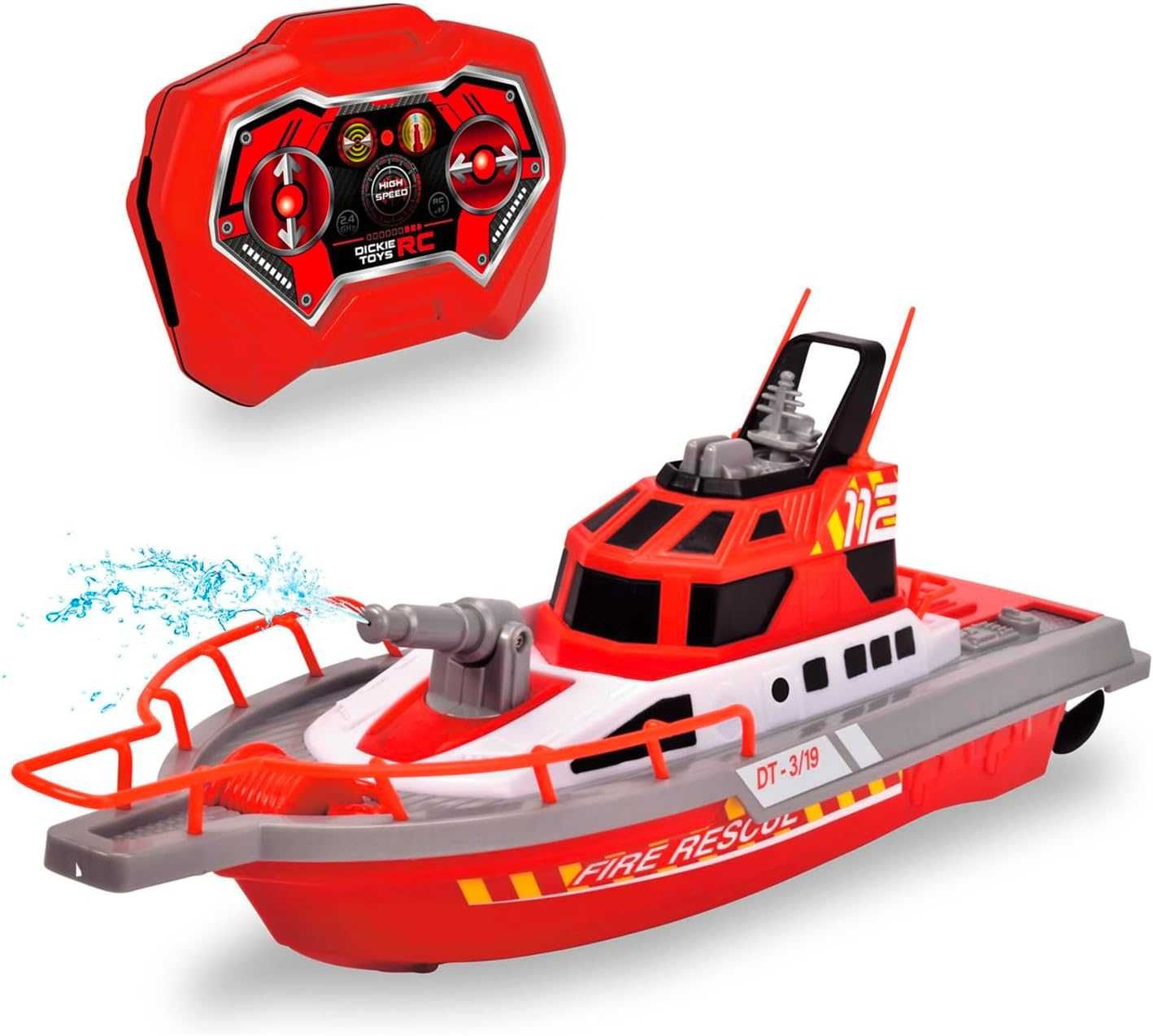 Dickie Toys Straż Pożarna Łódź Motorówka RC 38 Cm