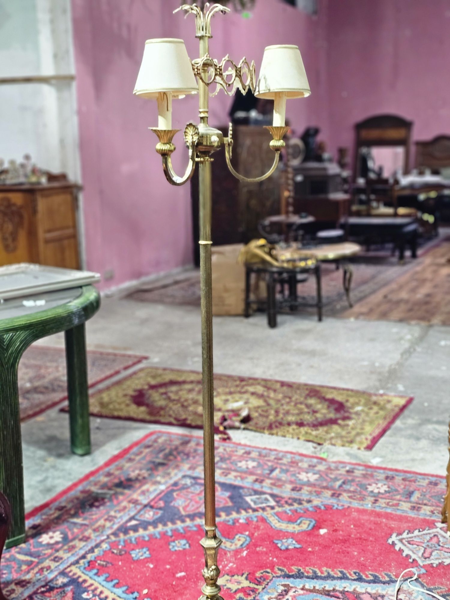 Lampa stojąca podłogowa mosiężna #827 Stylowy Węgrów