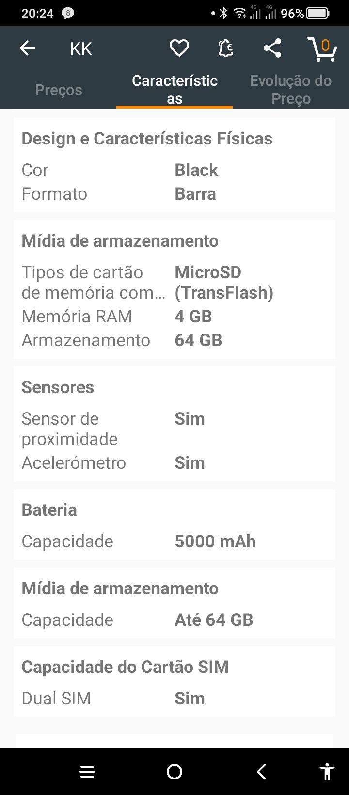 Smartphone TCL20 SE