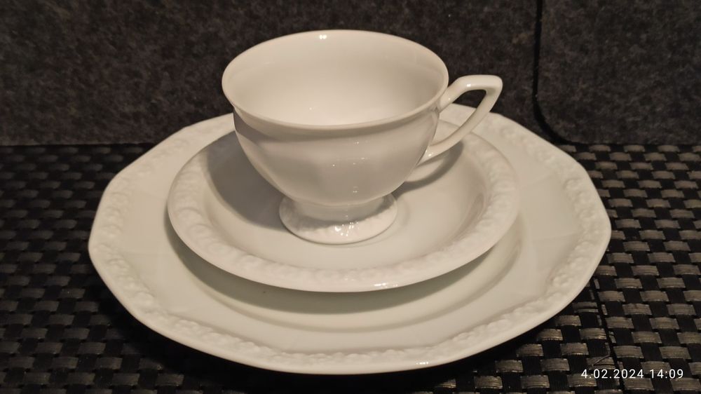 Porcelana Rosenthal Biała Maria Serwis 6 os Mokka  Stan Idealny